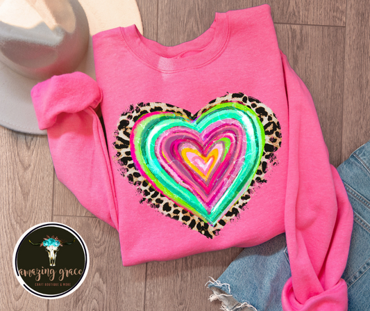 Colorful heart sweatshirt