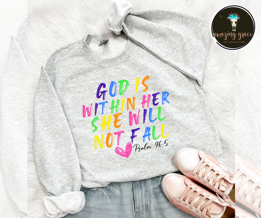 GOD is within her she will not fall.